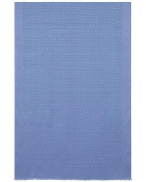Ferragamo Ferragamo Gancini Fringed-Edge Scarf - Blue