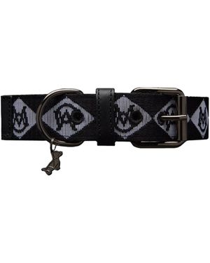 Moncler Monogram-Pattern Logo-Plaque Dog Collar - White