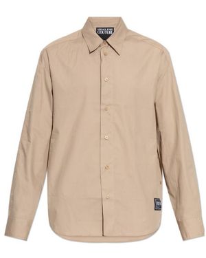 Versace Jeans Couture Couture Logo Patch Long-Sleeved Shirt - Natural