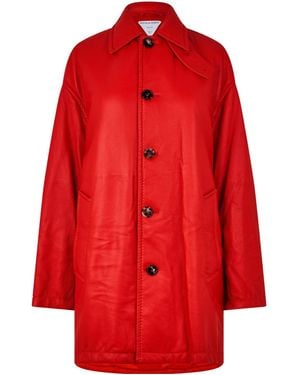 Bottega Veneta Minimalist Leather Jacket - Red