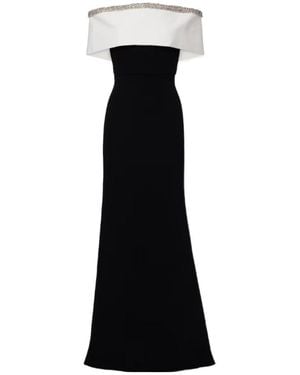 Roland Mouret Embellished Off-Shoulder Crêpe Satin Gown - Black