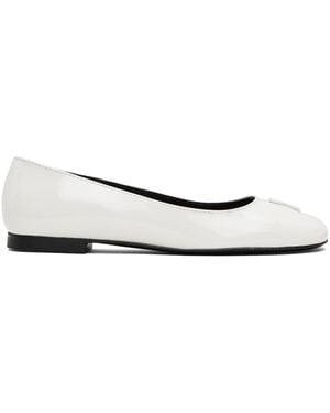 Ami Paris Logo Plaque Flat Shoes - White