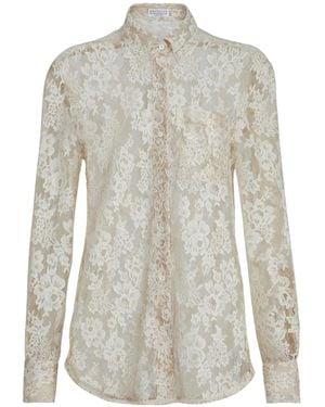 Brunello Cucinelli Flower Jacquard Lace Shirt - White