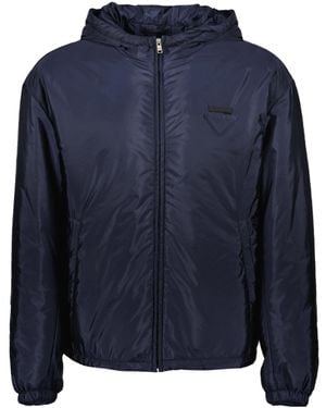 Prada Zip-Up Hooded Jacket - Blue