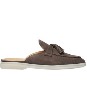 SCAROSSO Lucrezia Tassel-Detailed Slip-On Mules - Brown