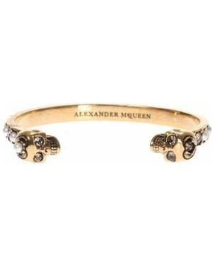 McQueen Swarovski Crystal Skull Bracelet - Metallic