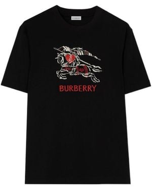 Burberry Heart Knight Cotton T-Shirt - Black