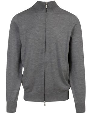Brunello Cucinelli Zip-Up Long-Sleeved Cardigan - Grey