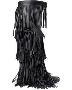 Ann Demeulemeester Aala Soft Fringe Boots - Black