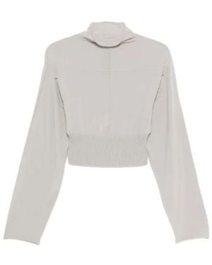 Rick Owens Con Mock-Neck Cropped Jumper - White