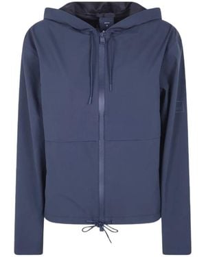 Rains Hooded Zip-Up Jacket - Blue