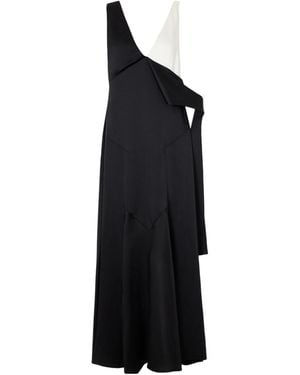 Stella McCartney Two-Tone Tie-Detailed Satin Gown - Black