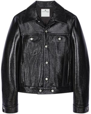 Courreges Courrèges High-Shine Trucker Jacket - Black