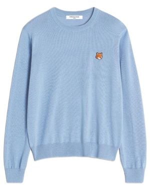 Maison Kitsuné Maison Kitsuné Fox Head Regular Jumper - Blue