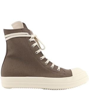 Rick Owens Round Toe Lace-Up Trainers - Brown