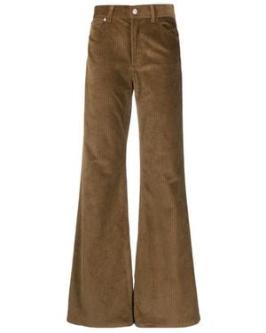 Dondup Logo-Patch Corduroy Flared Trousers - Natural