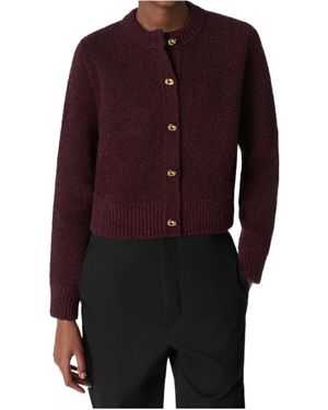 Bottega Veneta Wool Boucl Cardigan - Purple
