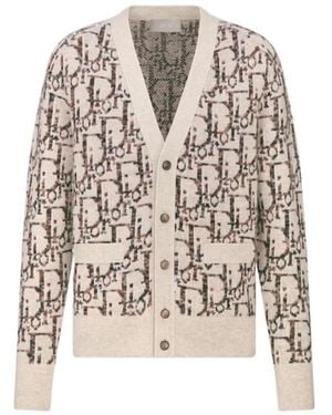Dior Monogrammed Intarsia Cardigan - Natural