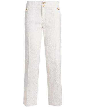 Etro High-Waist Paisley Trousers - White