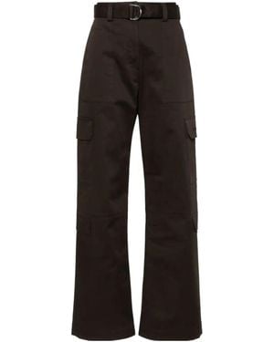 MSGM High-Waist Straight-Leg Cargo Pants - Black