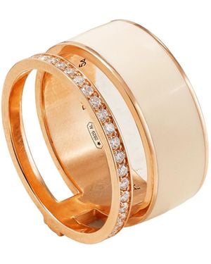 Repossi Berbere 18-Karat Rose, Lacquer And Diamond Ring - White