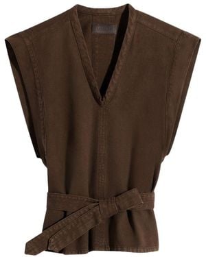 Lemaire Sleeveless V-Neck Top - Brown