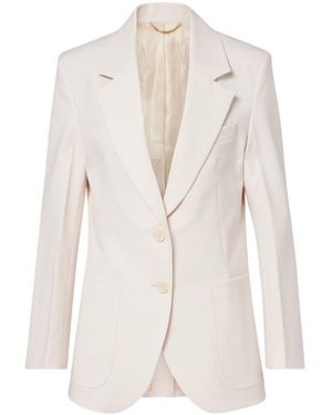 Victoria Beckham Lapel Collar Long-Sleeved Blazer - White