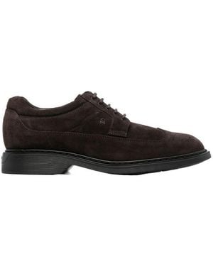 Hogan H576 Lace-Up Derby Shoes - Black