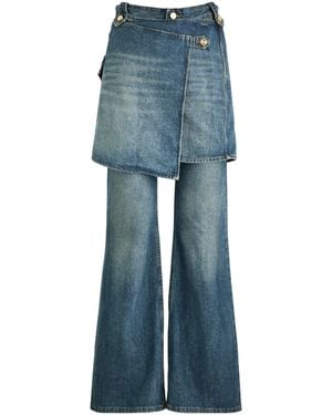 Ganni J Flared Skirt Jeans - Blue