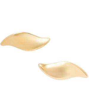 KHAITE Leaf-Plated Earrings - Metallic