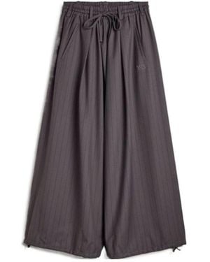 Y-3 Pinstripe Drawstring Pants - Gray