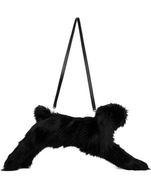 Simone Rocha Faux Fur Hare Shoulder Bag - Black