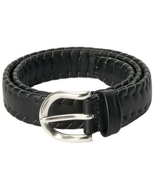Our Legacy Suture Whipstitch Leather Belt - Black