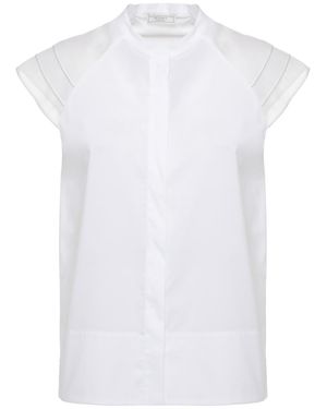 Peserico Paneled Sleeveless Top - White