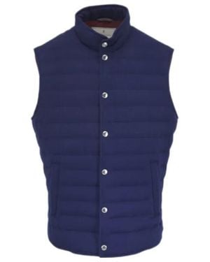 Brunello Cucinelli Buttoned Quilted Waistcoat - Blue