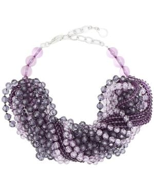 Emporio Armani Beaded Multi-Strand Necklace - Purple