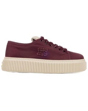 Miu Miu Logo-Embroidered Trainers - Purple