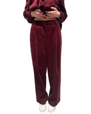 Max Mara Casual Pants With Belt Loops - Red
