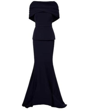 Safiyaa Loura Off-Shoulder Crêpe Gown - Blue