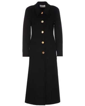 Tory Burch Single-Breasted Mid-Length Coat - Black