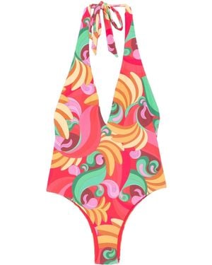 FARM Rio Halterneck Swimsuit - White