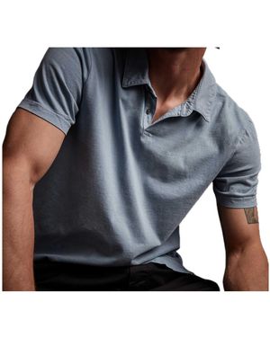 James Perse Sueded Jersey Polo - Blue