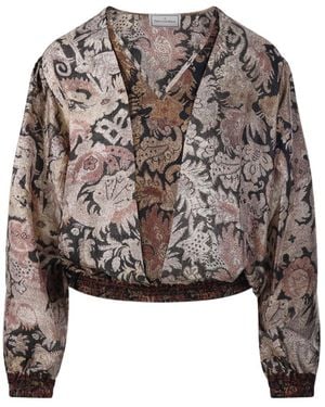 Pierre Louis Mascia Aloes Printed Long-Sleeve Top - Brown