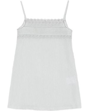Low Classic Striped Dress - White