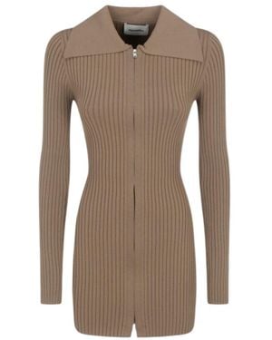 Nanushka Ribbed-Knit Top - Brown
