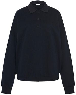 The Row Button Detailed Long-Sleeved Sweatshirt - Blue