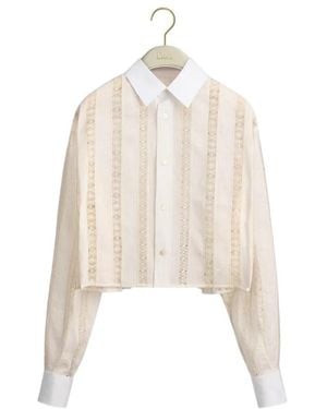 Dior Iviera Embroidered Blouse - Natural