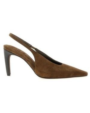 Brunello Cucinelli Precious Slingback Court Shoes - Brown