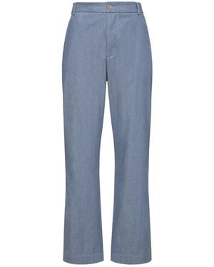 Moncler Button Detailed Straight Leg Jeans - Blue