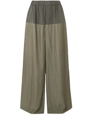 St. Agni Pinstriped Trousers - Green